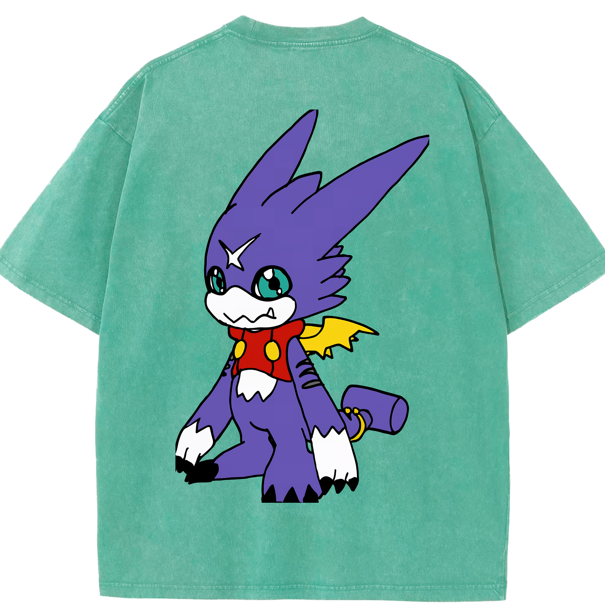 （画像用） Digimon デジタルモンスター/デジモン 綿100% ヴィンテージ風 半袖Tシャツ（背面プリント）